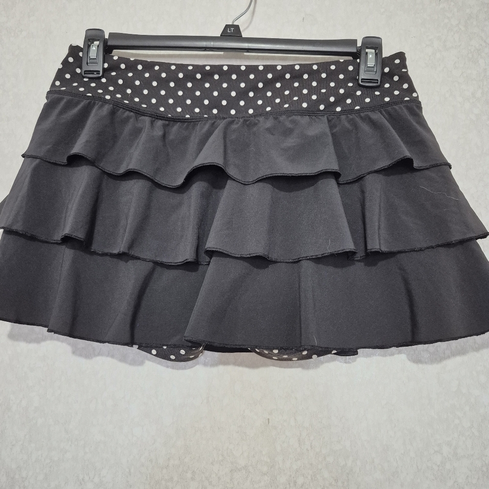 VSX Black Bubble Mini Skirt with Ruffled Tiers...SIZE:L - Picture 4 of 11